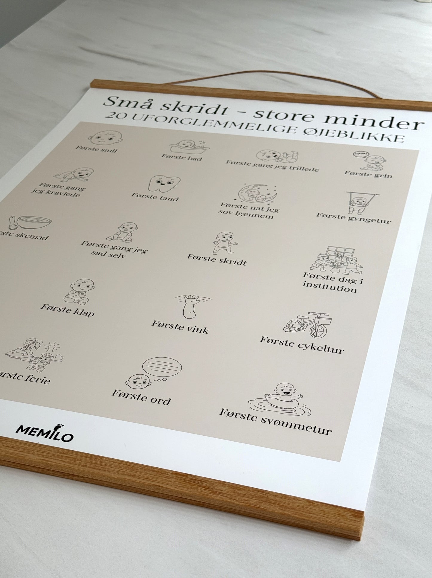 Plakat "Små skridt - store minder"